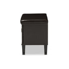 Baxton Studio Sheffield Modern and Contemporary 2-door Dark Brown Wood Entryway Storage Cushioned Bench Shoe Rack Cabinet Organizer -