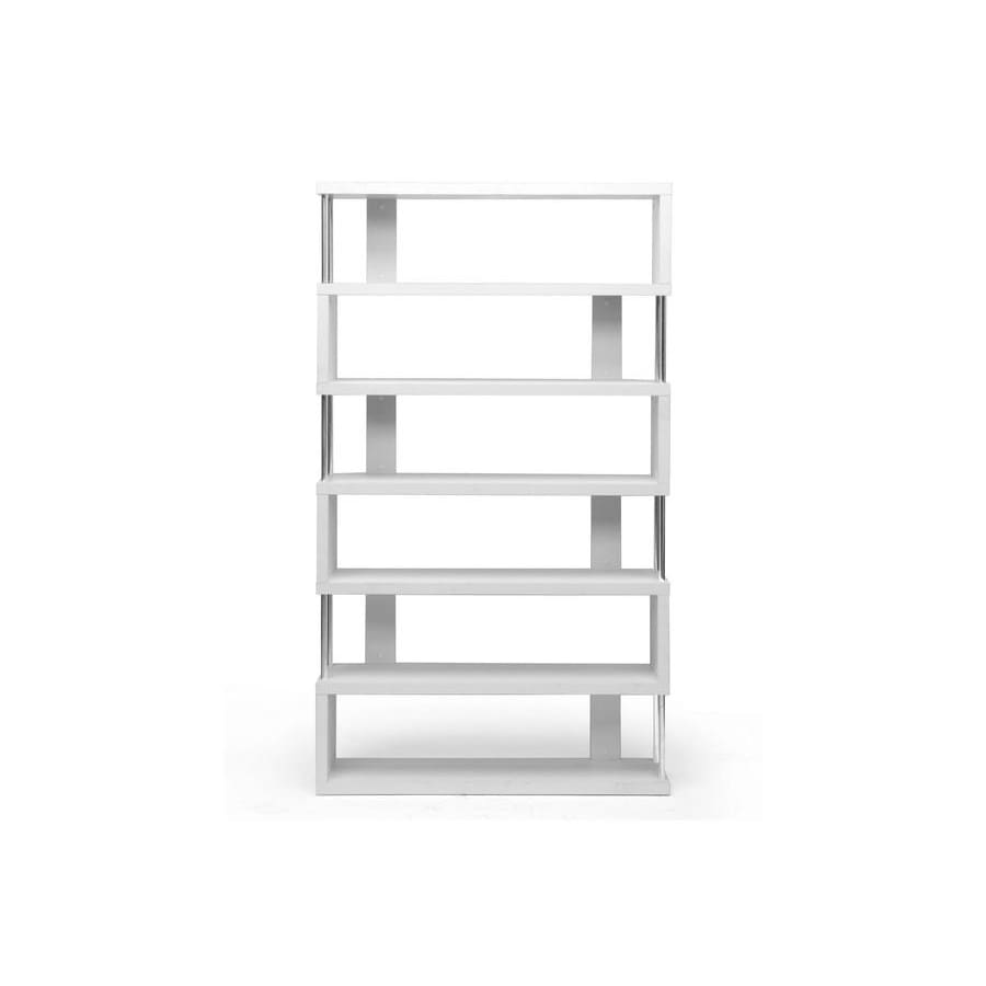 Baxton Studio Barnes White Six-Shelf Modern Bookcase - Living Room Furniture