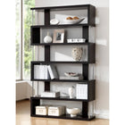 Baxton Studio Barnes Dark Brown Six-Shelf Modern Bookcase - Living Room Furniture