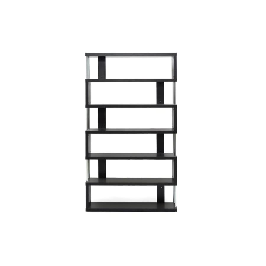 Baxton Studio Barnes Dark Brown Six-Shelf Modern Bookcase - Living Room Furniture