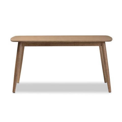 Baxton Studio Edna Mid-Century Modern French Oak Light Brown Finishing Wood Dining Table - Dining Room