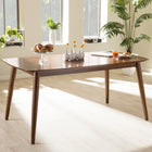 Baxton Studio Flora Mid-Century Modern Oak Medium Brown Finishing Wood Dining Table - Dining Room