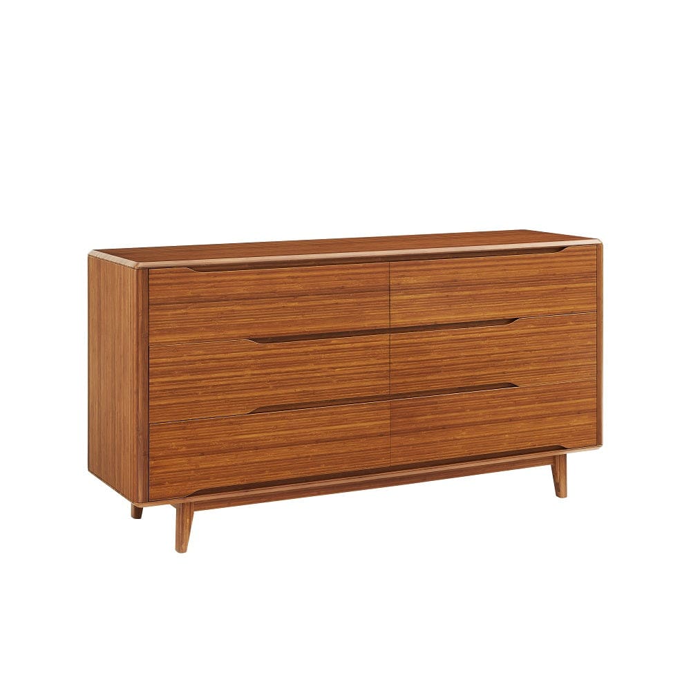 Greenington Currant Six Drawer Double Dresser, Amber-Modern Room Deco