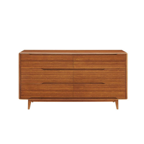 Greenington Currant Six Drawer Double Dresser, Amber-Modern Room Deco
