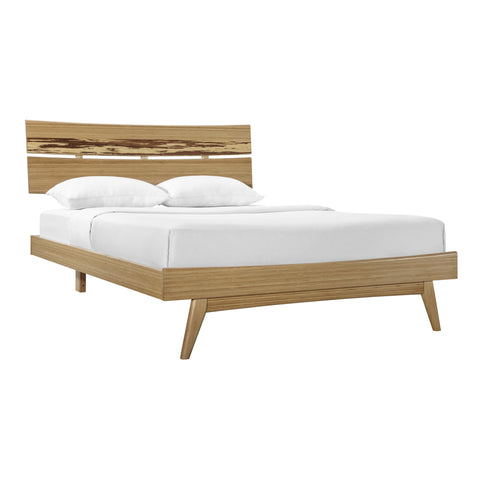 Greenington AZARA Bamboo California King Platform Bed - Caramelized with Exotic Tiger - Bedroom Beds