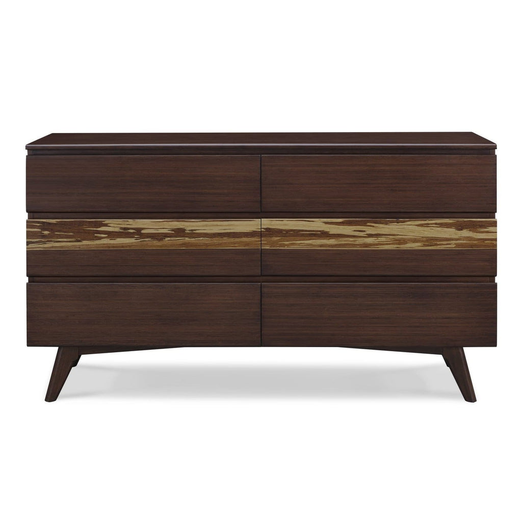 Greenington AZARA Bamboo Six Drawer Dresser - Sable with Exotic Tiger - Drawers & Dressers