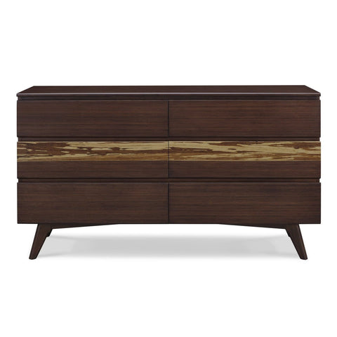 Greenington AZARA Bamboo Six Drawer Dresser - Sable with Exotic Tiger - Drawers & Dressers