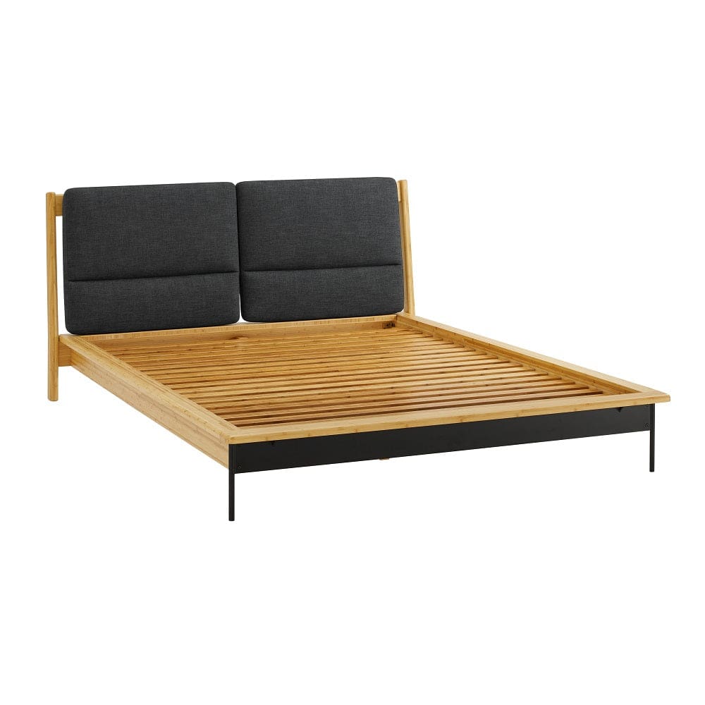 Greenington Santa Cruz Queen Platform Bed with Fabric, Wheat-Modern Room Deco