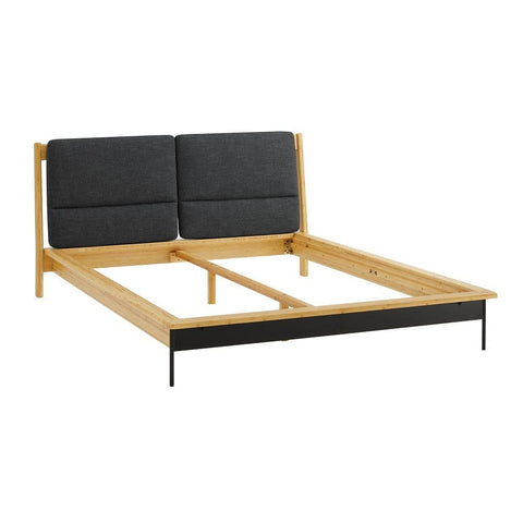 Greenington Santa Cruz Cal King Platform Bed with Fabric, Wheat-Modern Room Deco