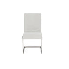 Baxton Studio Toulan Modern and Contemporary White Faux Leather Upholstered Stainless Steel Dining Chair - Dining Room