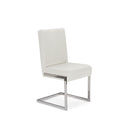 Baxton Studio Toulan Modern and Contemporary White Faux Leather Upholstered Stainless Steel Dining Chair - Dining Room