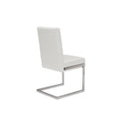 Baxton Studio Toulan Modern and Contemporary White Faux Leather Upholstered Stainless Steel Dining Chair - Dining Room