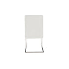 Baxton Studio Toulan Modern and Contemporary White Faux Leather Upholstered Stainless Steel Dining Chair - Dining Room