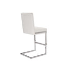 Baxton Studio Toulan Modern and Contemporary White Faux Leather Upholstered Stainless Steel Barstool - Bar Furniture