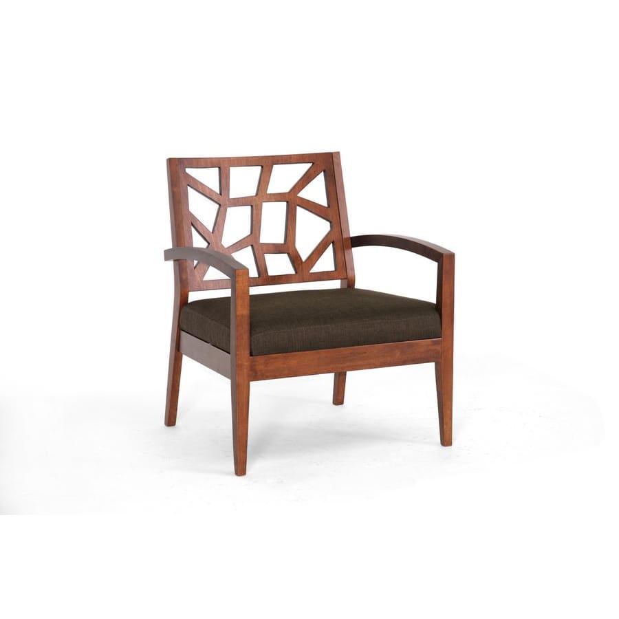 Baxton Studio Jennifer Modern Lounge Chair with Dark Brown Fabric Seat - Living Room Furniture