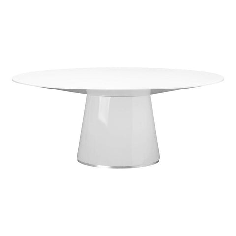 Moes Otago Oval Dining Table White - Dining Tables