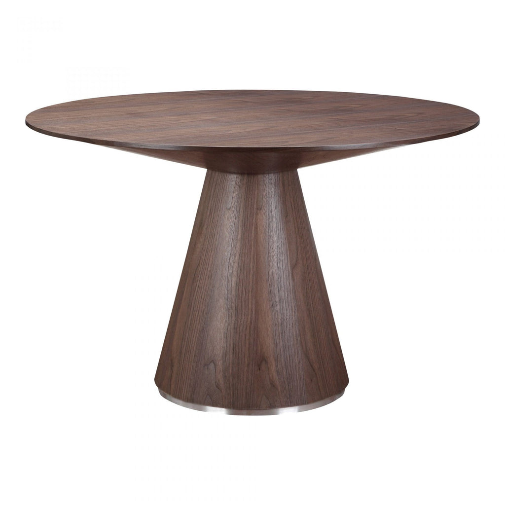 Moes Otago Dining Table Round Walnut - Dining Tables