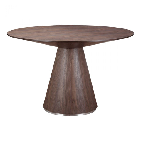 Moes Otago Dining Table Round Walnut - Dining Tables