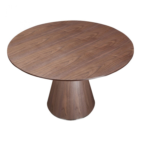 Moes Otago Dining Table Round Walnut - Dining Tables