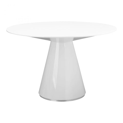 Moes Otago Dining Table Round White - Dining Tables