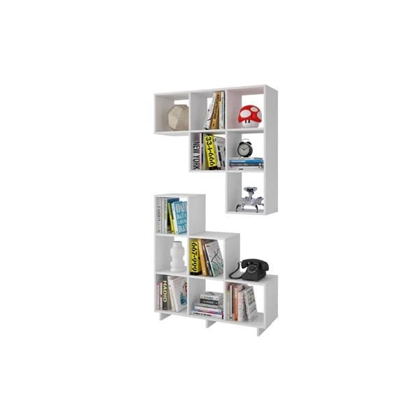 Accentuations by Manhattan Comfort Sophisticated Cascavel Stair Cubby with 6 Cube Shelves - White - Shelves & Cases