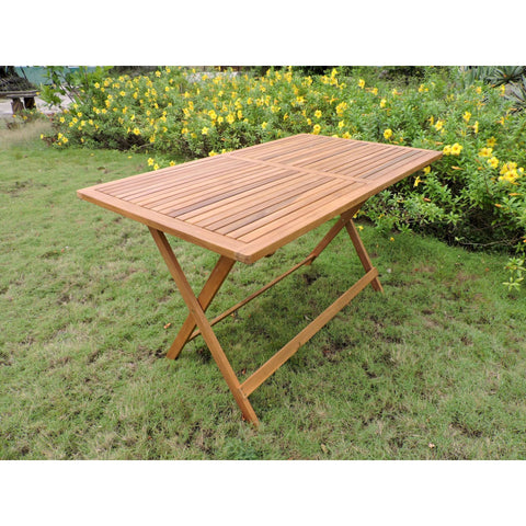 International Caravan Rectangular Hardwood Folding Dining Table - Dining Tables