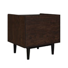 Manhattan Comfort Duane Modern Ribbed Nightstand with Full Extension Drawer in Dark Brown and Black