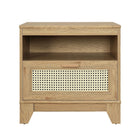 Manhattan Comfort Sheridan Modern Cane Nightstand in Nature
