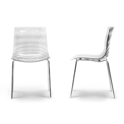 Baxton Studio Marisse Clear Plastic Modern Dining Chair - Dining Room