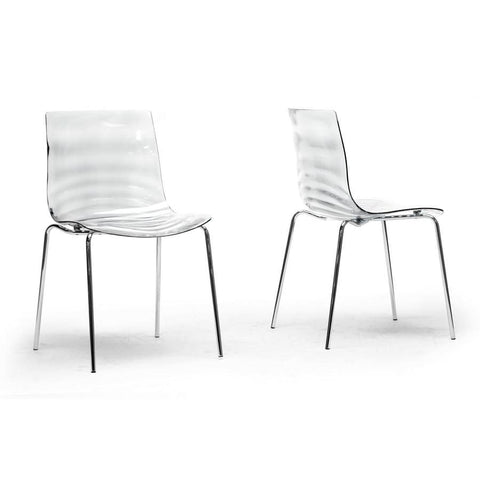 Baxton Studio Marisse Clear Plastic Modern Dining Chair - Dining Room