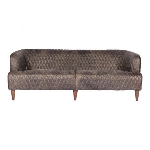 Moes Magdelan Tufted Leather Sofa Antique Ebony - Sofas