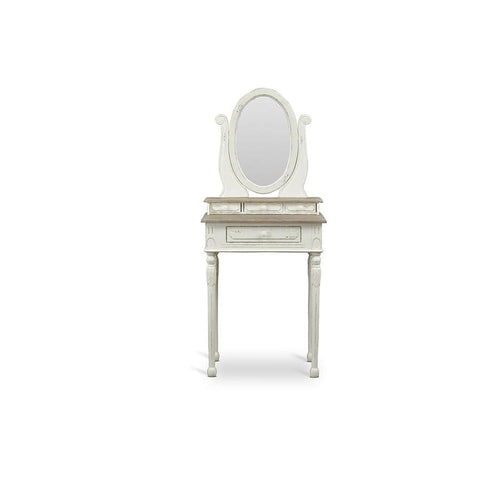 Baxton Studio Anjou Traditional French Accent Dressing Table with Mirror - Bedroom Furniture