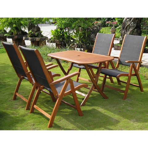 International Caravan Tordera Royal Tahiti Set of Five Dining Group - Outdoor Furniture