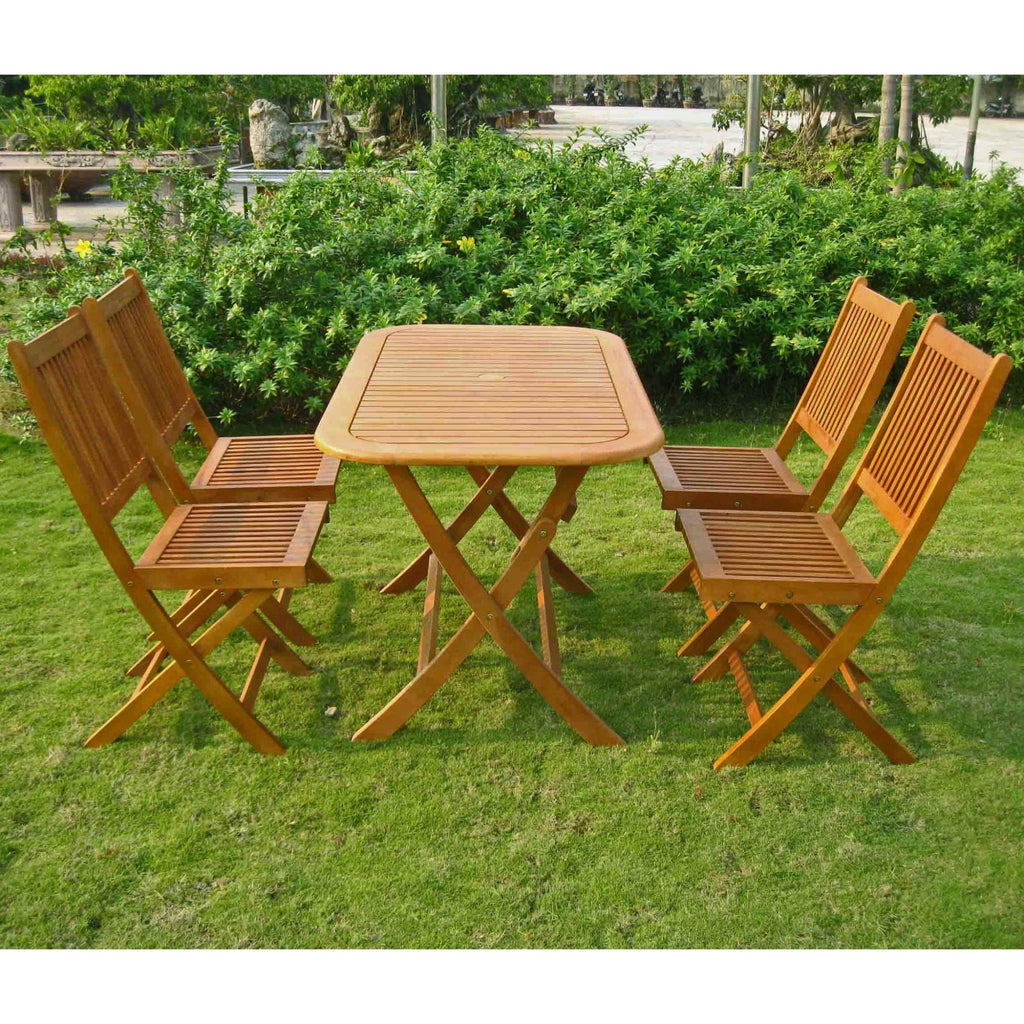 International Caravan Royal Tahiti Melilla 5-Piece Dining Group - Outdoor Furniture