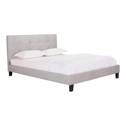 Moes Eliza Queen Bed Grey Fabric - Dark Grey - Bedroom Beds