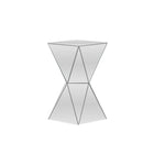 Baxton Studio Rebecca Contemporary Multi-Faceted Mirrored Side Table - Living Room Furniture