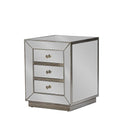 Baxton Studio Currin Contemporary Mirrored 3-Drawer Nightstand - Bedroom Furniture