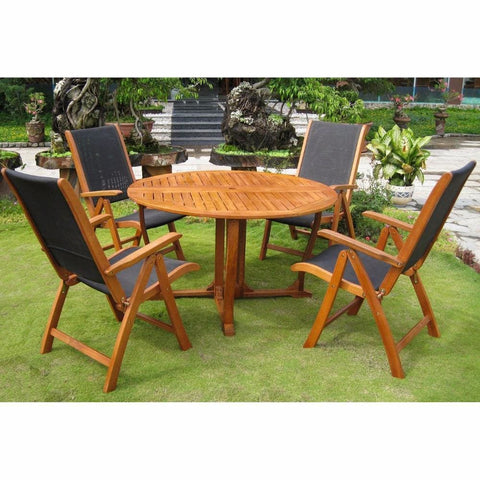 International Caravan Round Royal Tahiti Santiago Dining Group - Outdoor Furniture