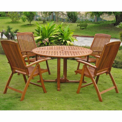 International Caravan Turuel Royal Tahiti Round Dining Set - Outdoor Furniture