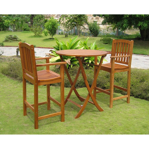 International Caravan Terrassa Set of 3 Bar Height Table Group - Outdoor Furniture