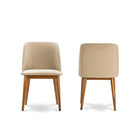 Baxton Studio Lavin Mid-Century Walnut Light Brown/Beige Faux Leather Dining Chair - Dining Room