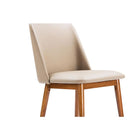 Baxton Studio Lavin Mid-Century Walnut Light Brown/Beige Faux Leather Dining Chair - Dining Room