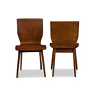 Baxton Studio Elsa Mid-century Modern Scandinavian Style Dark Walnut Bent Wood Dining Chair - Dining Room