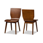 Baxton Studio Elsa Mid-century Modern Scandinavian Style Dark Walnut Bent Wood Dining Chair - Dining Room