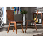 Baxton Studio Elsa Mid-century Modern Scandinavian Style Dark Walnut Bent Wood Dining Chair - Dining Room
