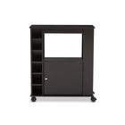 Baxton Studio Ontario Modern and Contemporary Dark Brown Wood Modern Dry Bar and Wine Cabinet - Bar Furniture