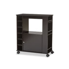 Baxton Studio Ontario Modern and Contemporary Dark Brown Wood Modern Dry Bar and Wine Cabinet - Bar Furniture