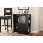Baxton Studio Ontario Modern and Contemporary Dark Brown Wood Modern Dry Bar and Wine Cabinet - Bar Furniture