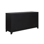 Manhattan Comfort Sheridan 59.05 Modern Cane Sideboard with Adjustable Shelves in Black