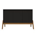 Manhattan Comfort Mid-Century Modern Gales 48.50 Sideboard with Solid Wood Legs in Matte Black-Modern Room Deco